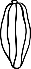 doodle freehand sketch drawing of cacao fruit.