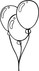 doodle freehand sketch drawing of party balloon.	