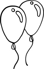 doodle freehand sketch drawing of party balloon.	