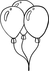 doodle freehand sketch drawing of party balloon.	