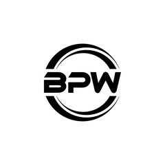 BPW letter logo design with white background in illustrator, vector logo modern alphabet font overlap style. calligraphy designs for logo, Poster, Invitation, etc.