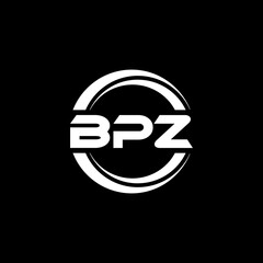 BPZ letter logo design with black background in illustrator, vector logo modern alphabet font overlap style. calligraphy designs for logo, Poster, Invitation, etc.