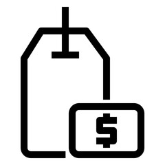 Icon Label Tag With Style Outline