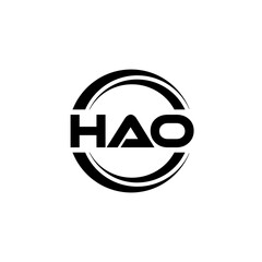 HAO letter logo design with white background in illustrator, vector logo modern alphabet font overlap style. calligraphy designs for logo, Poster, Invitation, etc.