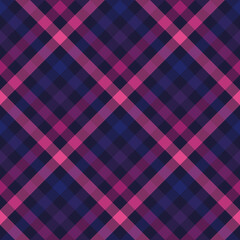 Seamless pattern. Classical cell diagonally. Contrasting pink color on dark blue background.