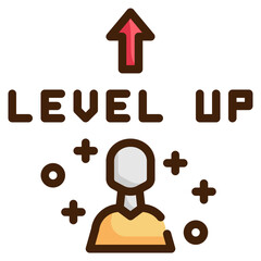 level up filled outline icon