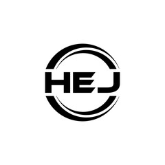 HEJ letter logo design with white background in illustrator, vector logo modern alphabet font overlap style. calligraphy designs for logo, Poster, Invitation, etc. - obrazy, fototapety, plakaty