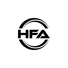 HFA letter logo design with white background in illustrator, vector logo modern alphabet font overlap style. calligraphy designs for logo, Poster, Invitation, etc.