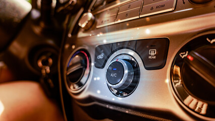Car air conditioner. Vehicle vent interior for cold automobile cool. Auto climate condition. Ac...