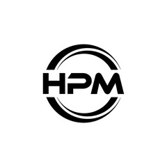 HPM letter logo design with white background in illustrator, vector logo modern alphabet font overlap style. calligraphy designs for logo, Poster, Invitation, etc.