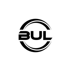 BUL letter logo design with white background in illustrator, vector logo modern alphabet font overlap style. calligraphy designs for logo, Poster, Invitation, etc.