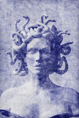 medusa snakes on her head sketch illustration © KARTICK