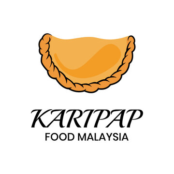Vector illustration Curry puff or 'Kuih Karipap'. Popular Snack or cuisine breakfast at Malaysia.