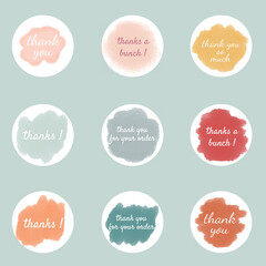 cute thank you sticker vector design