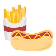 Hotdog cartoon icon illustration
