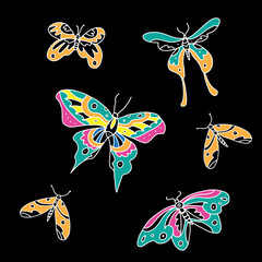butterfly pattern full colour of vector for fabric, paper texture, cover, book, brochure, poster design 