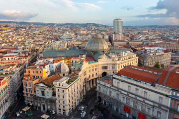 Fototapeta na wymiar Aerial View of the Galleria Umberto in Naples Italy