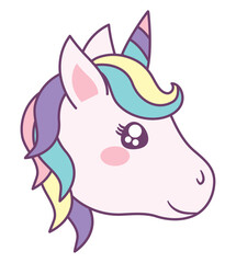 Obraz na płótnie Canvas adorable unicorn face
