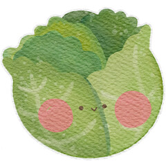 cute vegetable cabbage emotion.