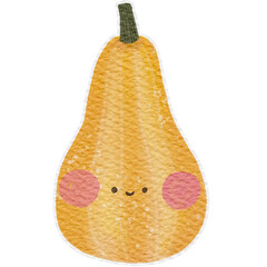 cute vegetable butternut squash emotion.
