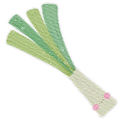 cute vegetable spring onion emotion.