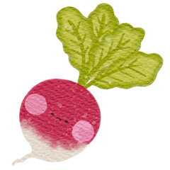 cute vegetable radish emotion.