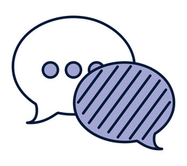 purple speech bubbles