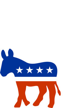 a donkey in the colors of the American flag. symbol of the Democratic Party of the USA. isolated icon vector illustration design