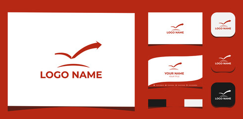 Logo Growth company, Start Up, Business. Template Logo Creative Branding, Business Card and Color Pallet.