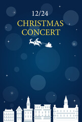 クリスマスコンサート　招待状　クリスマスカード　余白　コピースペース　テンプレート