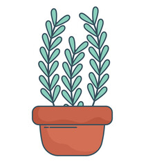 red plant pot