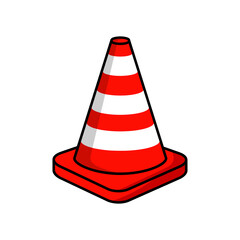 Traffic cone vector. Traffic cone character design.