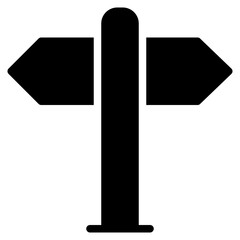 road signboard solid glyph icon