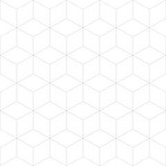 Infinite 3D Box Outline Isolated Seamless Pattern