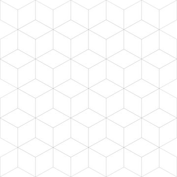 Infinite 3D Box Outline Isolated Seamless Pattern