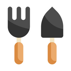 fork shovel agriculture flat icon