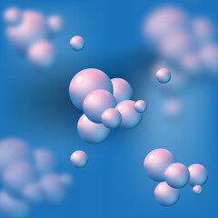 Molecules vector of science and medical on blue background illustration