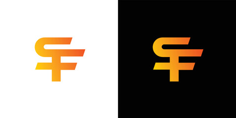Modern and strong letter SF initials logo design