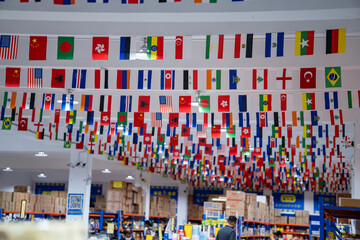 Flags on the roof