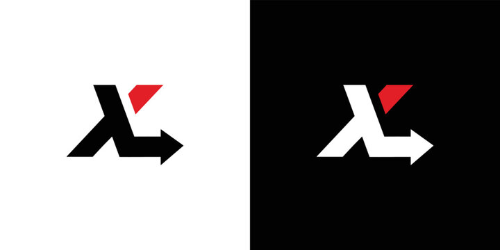 XL initials logo design, unique and modern combination of direction symbols 2