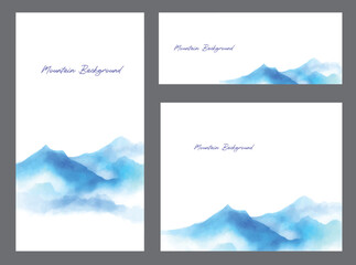 mountain and tree of water colour for poster, card, banner, cover, and book design
