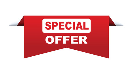 Special Offer vector illustration. Red vector banner special offer.
