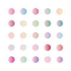 Pastel gradient smooth and vibrant color set. gradient set round Vector Template for design
