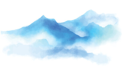 watercolour landscape mountain background for art print and design