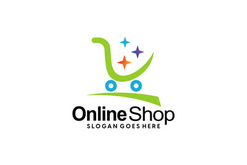 Obraz premium Modern Online Shop Logo designs Template, Template design logo shopping bag abstract