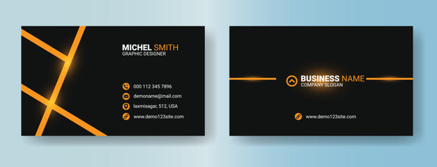Creative Simple and Clean Black and Orange Business Card Template