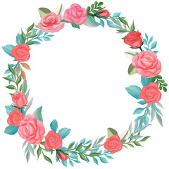 rose flower bouquet watercolor frame