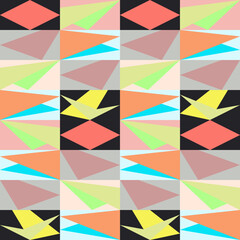 Colorful mosaic background. Color shapes concept. Bright gradients and dark lines. Trendy color backdrop. Geometric design for Stained glass, web, banner, poster. Vector illustration.