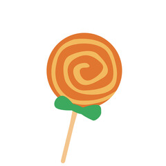 halloween lollipop orange circle green bow