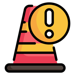 traffic cone exclamation alert icon